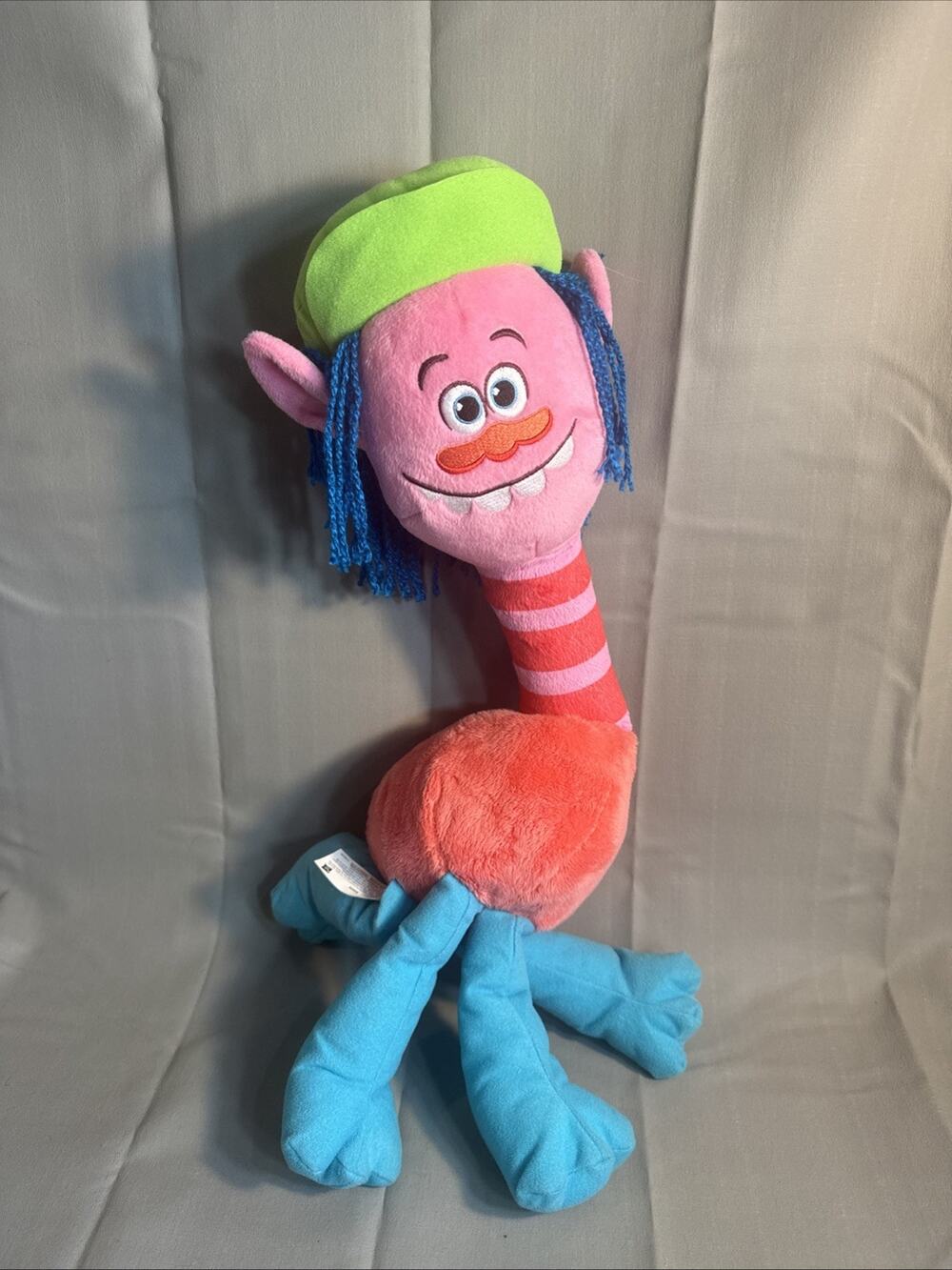 Trolls Cooper B8604 Plush Stuffed Animal 2015 23"long Pink Green Hat pink Face